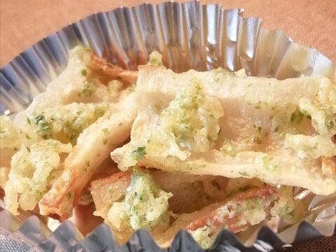 天かす利用!トースターで!揚げない竹輪の磯辺揚げ風